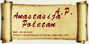 Anastasija Poletan vizit kartica
